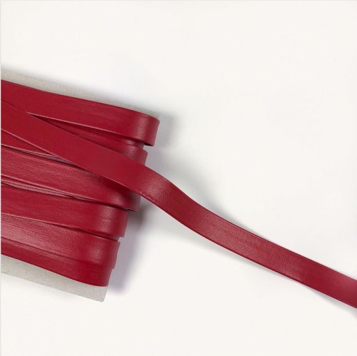 Kunstleder Schrägband - 15 mm - rot